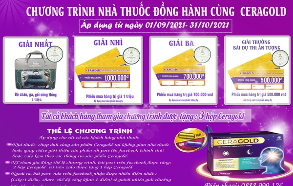 CHƯƠNG TRÌNH NHÀ THUỐC ĐỒNG HÀNH CÙNG SẢN PHẨM CERAGOLD